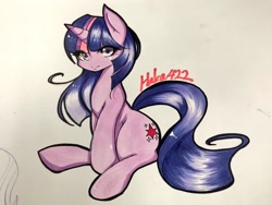 Size: 2048x1536 | Tagged: safe, artist:halca422, derpibooru import, twilight sparkle, unicorn, looking at you, solo, traditional art