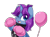 Size: 1072x800 | Tagged: safe, artist:loyaldis, derpibooru import, oc, oc only, oc:mobian, pony, unicorn, balloon, blushing, clothes, commission, cute, male, nya, ocbetes, paw socks, pink, rawr, scarf, simple background, snaggletooth, solo, stallion, transparent background, ych result