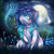 Size: 3000x3000 | Tagged: safe, artist:rico_chan, derpibooru import, oc, butterfly, earth pony, pony, big eyes, bush, chibi, cloud, ear fluff, eye, eyes, glasses, glow, grass, light, moon, sky, solo