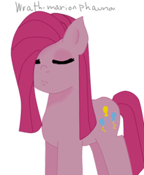 Size: 320x389 | Tagged: safe, artist:wrath-marionphauna, derpibooru import, pinkie pie, earth pony, pony, digital art, eyes closed, pinkamena diane pie, simple background, solo, transparent background