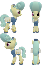 Size: 488x678 | Tagged: safe, artist:topsangtheman, derpibooru import, cinnabar, golden hooves, quicksilver, earth pony, pony, 3d, looking at you, reference sheet, sfm pony, simple background, solo, source filmmaker, transparent background