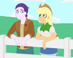 Size: 1000x800 | Tagged: safe, artist:rac20138, derpibooru import, applejack, dirk thistleweed, better together, equestria girls, appledirk, female, male, shipping, straight