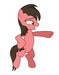 Size: 1210x1531 | Tagged: safe, artist:indonesiarailroadpht, derpibooru import, oc, oc only, oc:ace play, oc:cutie e, earth pony, pony, pointing, rule 63