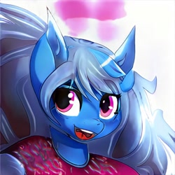 Size: 1024x1024 | Tagged: safe, artist:thisponydoesnotexist, derpibooru import, oc, oc only, earth pony, pony, artificial intelligence, clothes, female, mare, neural network, open mouth, shirt, solo, t-shirt