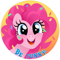 Size: 1500x1500 | Tagged: safe, artist:kabuvee, derpibooru import, part of a set, pinkie pie, earth pony, pony, bust, portrait, solo, sticker