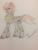 Size: 2448x3264 | Tagged: safe, artist:pinkiexneomorph277, derpibooru import, oc, oc only, oc:blight apple charm, hybrid, zony, female, freckles, mare, offspring, parent:big macintosh, parent:zecora, parents:macora, simple background, solo, traditional art, white background