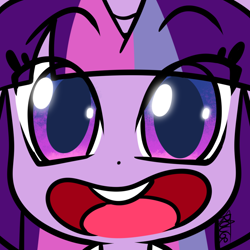 Size: 1024x1024 | Tagged: safe, artist:thegreatrouge, derpibooru import, twilight sparkle, my little pony: pony life, face, looking at you, open mouth