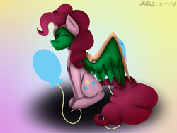 Size: 1600x1200 | Tagged: safe, artist:sweeetiebelle, derpibooru import, pinkie pie, oc, oc:frost d. tart, earth pony, pony, clothes, cosplay, costume, eyes closed, male, pinkie costume, pony costume, solo, stallion, suit, watermark
