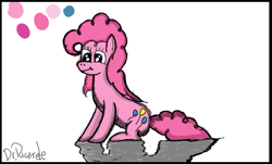 Size: 1245x752 | Tagged: safe, artist:rvaelmatalobos, derpibooru import, pinkie pie, earth pony, pony, 3ds, digital art, simple background, smiling, solo