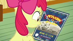 Size: 1920x1080 | Tagged: safe, derpibooru import, screencap, apple bloom, growing up is hard to do, flyer, solo