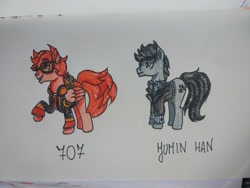 Size: 2048x1536 | Tagged: safe, derpibooru import, earth pony, pegasus, pony, clothes, glasses, ponified, suit, traditional art