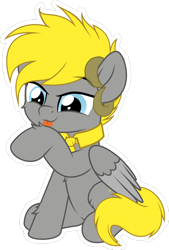 Size: 736x1086 | Tagged: source needed, safe, artist:jhayarr23, derpibooru import, oc, oc only, oc:snuggle, pegasus, pony, licking, pegasus oc, simple background, sitting, solo, tongue out, transparent background, wings