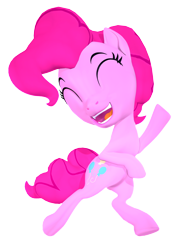 Size: 1304x1769 | Tagged: safe, artist:owlpirate, derpibooru import, pinkie pie, earth pony, pony, my little pony: pony life, 3d, eyes closed, open mouth, sfm pony, simple background, source filmmaker, transparent background