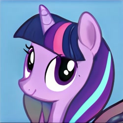 Size: 1024x1024 | Tagged: safe, artist:thisponydoesnotexist, derpibooru import, starlight glimmer, twilight sparkle, oc, oc only, pony, female, fusion, horn, mare, neural network, solo, starlight sparkle