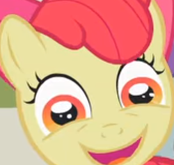 Size: 431x408 | Tagged: safe, derpibooru import, screencap, apple bloom, earth pony, pony, family appreciation day, faic