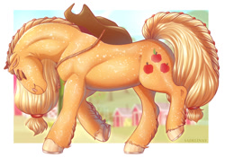 Size: 1500x1050 | Tagged: safe, artist:sadelinav, derpibooru import, applejack, earth pony, pony, draft horse, female, hoers, mare, solo