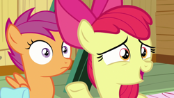 Size: 1920x1080 | Tagged: safe, derpibooru import, screencap, apple bloom, scootaloo, growing up is hard to do