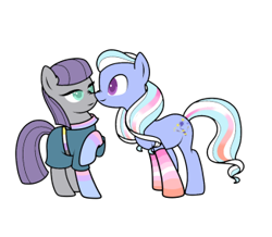 Size: 326x284 | Tagged: safe, artist:icey-wicey-1517, artist:kb-gamerartist, color edit, derpibooru import, edit, maud pie, sugarcoat, earth pony, pony, collaboration, belt, bisexual pride flag, boop, clothes, colored, dress, equestria girls ponified, female, lesbian, lesbian pride flag, mare, maudcoat, nonbinary, nonbinary pride flag, noseboop, ponified, pride, pride flag, raised hoof, shipping, simple background, socks, striped socks, transparent background