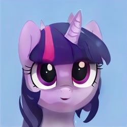 Size: 1024x1024 | Tagged: safe, artist:thisponydoesnotexist, derpibooru import, twilight sparkle, alicorn, pony, devil horns, female, horn, mare, neural network