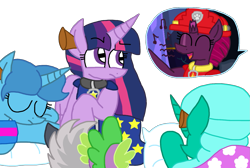 Size: 1605x1080 | Tagged: safe, artist:徐詩珮, derpibooru import, fizzlepop berrytwist, glitter drops, grubber, spike, spring rain, tempest shadow, twilight sparkle, twilight sparkle (alicorn), alicorn, dragon, hedgehog, pony, unicorn, series:sprglitemplight diary, series:sprglitemplight life jacket days, series:springshadowdrops diary, series:springshadowdrops life jacket days, my little pony: the movie, alternate universe, bisexual, broken horn, chase (paw patrol), clothes, cute, female, glitterbetes, glitterlight, glittershadow, horn, lesbian, lifeguard, lifeguard spring rain, male, mare, marshall (paw patrol), nap, open up your eyes, paw patrol, polyamory, rocky (paw patrol), rubble (paw patrol), shipping, simple background, skye (paw patrol), sleeping, sprglitemplight, springbetes, springdrops, springlight, springshadow, springshadowdrops, tempestbetes, tempestlight, transparent background, twilight is not amused, unamused, winged spike, zuma (paw patrol)