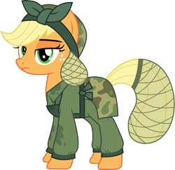 Size: 3083x3000 | Tagged: safe, artist:cloudyglow, derpibooru import, applejack, earth pony, pony, the cutie re-mark, .ai available, alternate timeline, applejack is not amused, clothes, crystal war timeline, freckles, high res, looking at you, simple background, solo, transparent background, unamused, vector