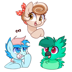 Size: 2000x2000 | Tagged: safe, artist:handgunboi, derpibooru import, oc, oc only, oc:blue chewings, oc:cinnamon spangled, earth pony, griffon, pony, best, earth pony oc, griffon oc, simple background, white background