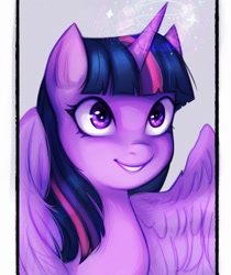 Size: 1080x1286 | Tagged: safe, artist:solarwreathe, derpibooru import, twilight sparkle, twilight sparkle (alicorn), alicorn, pony, bust, female, mare, smiling