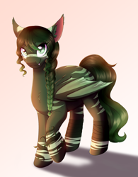 Size: 2132x2729 | Tagged: safe, artist:lady--banshee, derpibooru import, oc, oc:ivy, bat pony, pony, bat pony oc, bat wings, cute, fangs, solo, wings