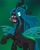 Size: 1080x1350 | Tagged: safe, artist:galaxy.bass, derpibooru import, queen chrysalis, changeling, changeling queen, pony, abstract background, bipedal, fangs, female, forked tongue, open mouth, rearing, solo, tongue out