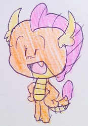 Size: 461x664 | Tagged: safe, artist:pippiminafowell, derpibooru import, smolder, cute, smolderbetes, solo, traditional art