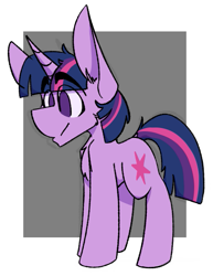 Size: 447x580 | Tagged: safe, artist:kirbirb, derpibooru import, twilight sparkle, unicorn twilight, pony, unicorn, chest fluff, emala jiss challenge, female, simple background, solo