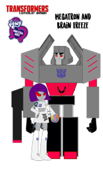 Size: 720x1199 | Tagged: safe, artist:electrahybrida, derpibooru import, oc, oc:brain freeze, better together, equestria girls, crossover, decepticon, equestria girls-ified, fusion cannon, g4mers, megatron, northrop grumman b-2 spirit, seems legit, show accurate, simple background, size comparison, size difference, snowcone truck, transformers, transformers canterlot division, transparent background