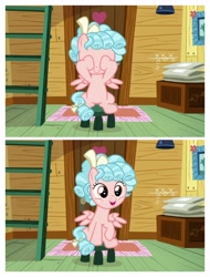 Size: 3106x4096 | Tagged: safe, derpibooru import, screencap, cozy glow, pegasus, pony, marks for effort, hoof over eye, ladder, solo, stool