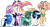 Size: 1280x703 | Tagged: safe, artist:berry-siren, derpibooru import, oc, oc only, oc:crescent moon, oc:giant apple, oc:ice storm, oc:love song, oc:night light, oc:star struck, hybrid, base used, female, interspecies offspring, magical lesbian spawn, offspring, parent:adagio dazzle, parent:applejack, parent:discord, parent:lord tirek, parent:nightmare moon, parent:princess cadence, parent:queen chrysalis, parent:rarity, parent:storm king, parent:ursa minor, parents:applecord, parents:nightrarity, simple background, transparent background