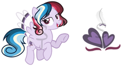 Size: 1024x550 | Tagged: safe, artist:sapphiretwinkle, derpibooru import, oc, pegasus, female, magical lesbian spawn, mare, offspring, parent:princess cadance, parent:rainbow dash, parents:cadash, simple background, transparent background