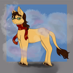 Size: 3937x3937 | Tagged: safe, artist:crazyraccoonn, derpibooru import, pony, unicorn, clothes, harry potter, ponified, scarf, solo