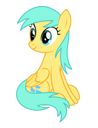 Size: 1275x1650 | Tagged: safe, artist:three uncle, derpibooru import, sunshower raindrops, pegasus, pony, the summer sun setback, background pony, blue mane, cute, female, folded wings, mare, simple background, sitting, smiling, transparent background, wings