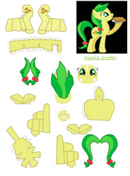 Size: 840x1140 | Tagged: safe, artist:dryroutetodevon, derpibooru import, apple fritter, earth pony, pony, apple family member, craft, female, mare, papercraft, solo