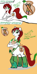 Size: 1080x2160 | Tagged: safe, derpibooru import, oc, oc:palette swap, anthro, centaur, earth pony, pony, ponytaur, taur, clothes, cutie mark, female, mare, multi-universe, ponytaur universe, shirt, shoes, socks