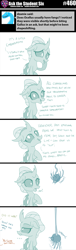 Size: 800x2643 | Tagged: safe, artist:sintakhra, derpibooru import, ocellus, changedling, changeling, spider, tumblr:studentsix, ..., cute, not impressed, ocellus is not amused, offscreen character, plushie, prank, prank fail, solo, toy, unamused