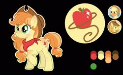 Size: 1674x1022 | Tagged: safe, artist:staricy097, derpibooru import, applejack, braeburn, oc, earth pony, pony, base used, black background, female, hat, mare, offspring, parent:applejack, parent:braeburn, parents:braejack, product of incest, reference sheet, simple background