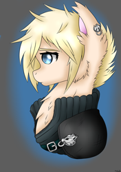 Size: 1438x2048 | Tagged: safe, artist:mikomiichu, derpibooru import, oc, pony, cloud strife, final fantasy, final fantasy vii, solo