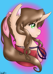 Size: 1473x2048 | Tagged: safe, artist:mikomiichu, derpibooru import, pony, unicorn, aerith gainsborough, final fantasy, final fantasy vii, solo