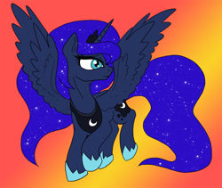 Size: 900x758 | Tagged: safe, artist:slamjam, derpibooru import, princess luna, alicorn, pony, gradient background, solo