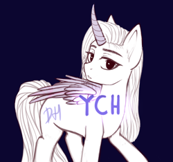 Size: 2874x2691 | Tagged: safe, artist:xuczio, derpibooru import, pegasus, pony, unicorn, advertisement, any gender, any race, commission, looking at you, sketch, solo, your character here