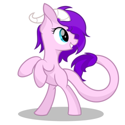 Size: 2000x2000 | Tagged: safe, artist:pizzamovies, derpibooru import, oc, oc only, oc:serendibite, bipedal, female, horn, mare, simple background, solo, transparent background