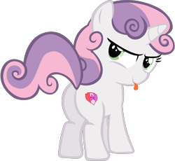 Size: 3572x3287 | Tagged: safe, artist:anonymous, derpibooru import, sweetie belle, pony, unicorn, butt, cute, diasweetes, female, filly, looking back, plot, show accurate, simple background, solo, sweetie butt, transparent background, vector