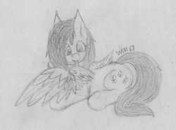 Size: 2546x1880 | Tagged: safe, artist:wapamario63, fluttershy, pegasus, pony, cute, female, mare, monochrome, preening, shyabetes, solo, traditional art, wings