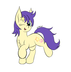 Size: 1863x1899 | Tagged: safe, artist:wapamario63, seven seas, star dancer, earth pony, pony, my little pony: the manga, chest fluff, cute, dancing, female, looking at you, mare, one eye closed, open mouth, simple background, smiling, solo, transparent background, wink