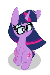 Size: 2500x3750 | Tagged: safe, artist:kindakismet, derpibooru import, sci-twi, twilight sparkle, pony, unicorn, equestria girls, cute, equestria girls ponified, female, glasses, high res, mare, simple background, solo, twiabetes, unicorn sci-twi, white background